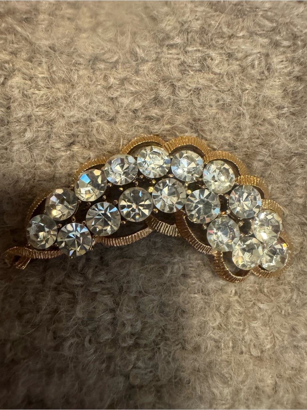 Gold-tone Crystal Hair Clip